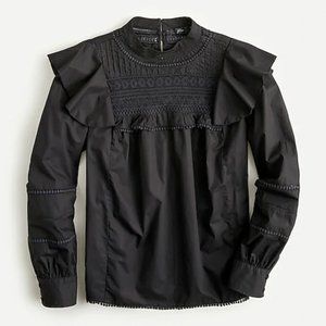 J. Crew Factory Crocheted Lace Ruffle Top